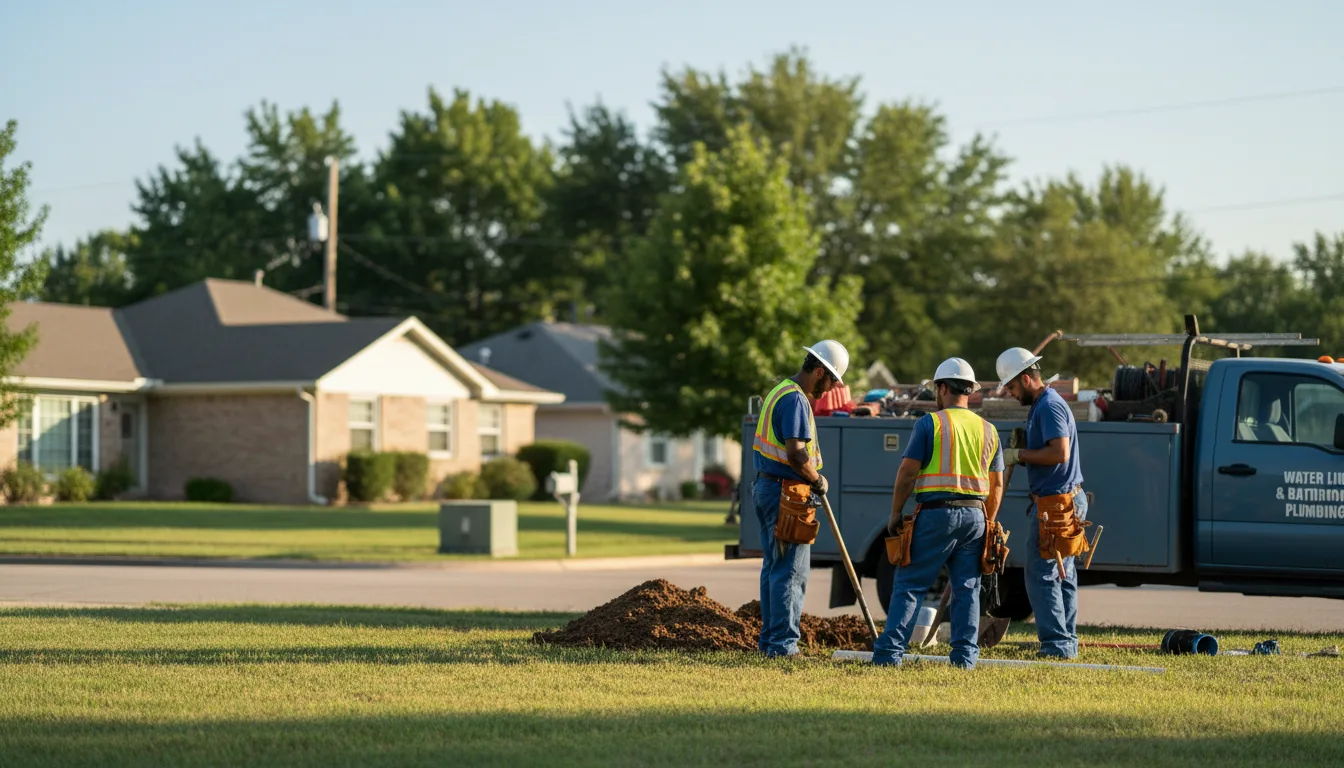 Residential water line and bathroom plumbing service in Columbus, KY